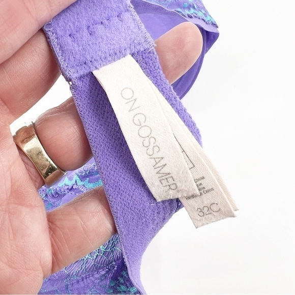 ✅ ON GOSSAMER PURPLE LACE BACK BRA WITH UNDERWIRE SIZE 32C - Picture 3 of 4